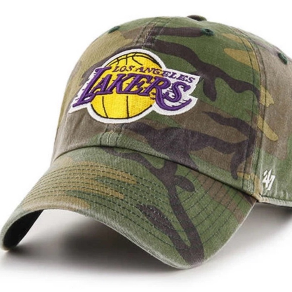 47 Brand Green Camouflage Lakers Cap
